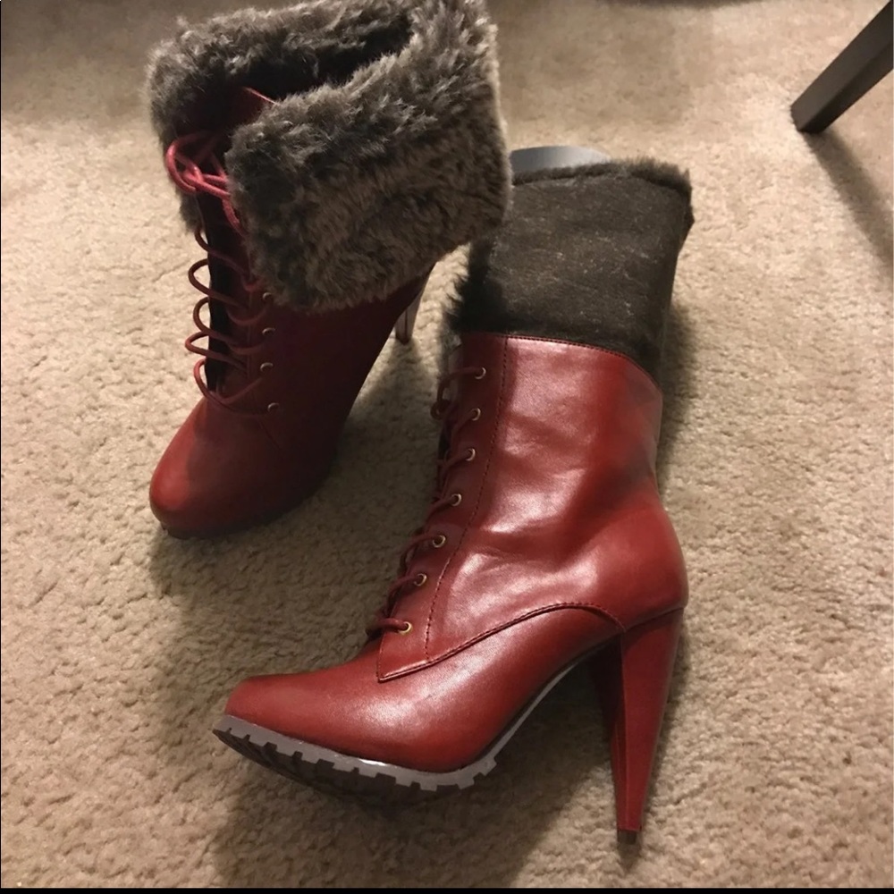 Plush Fur Combat Boot - Picture 3 of 8